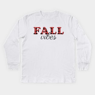 Fall Vibes - Buffalo Print Kids Long Sleeve T-Shirt